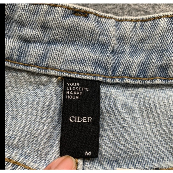 Cider Shorts Womens M Medium High Waisted Distressed Micro Denim Fringe Hem - Picture 5 of 10